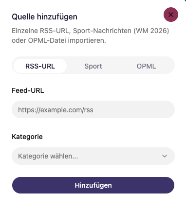 Editoria: Quelle manuell hinzufügen